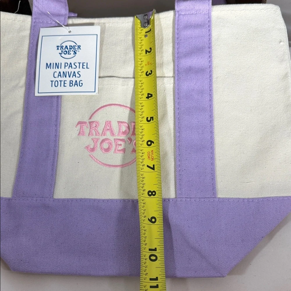 Trader Joe's Mini Pastel Canvas Tote Bag - Picture 4 of 5